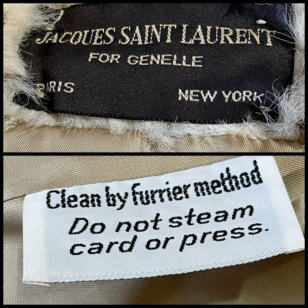 ◾️VTG◾️JACQUES ST LAURENT◾️Chevron Faux Fur Coat - Picture 4 of 9